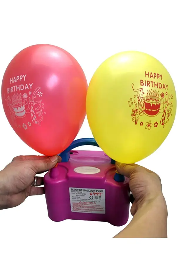 Çift Çıkışlı Balon Şişirme Makinası, Elektrikli Balon Pompası 73005 Pembe Mavi Çift Çıkışlı Balon Şişirme Makinası, Elektrikli Balon Pompası 73005 Pembe Mavi